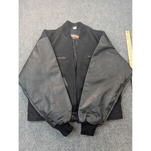 Vintage Easyriders Jacket Mens Medium Black Wool Leather Bomber Motorcycle USA